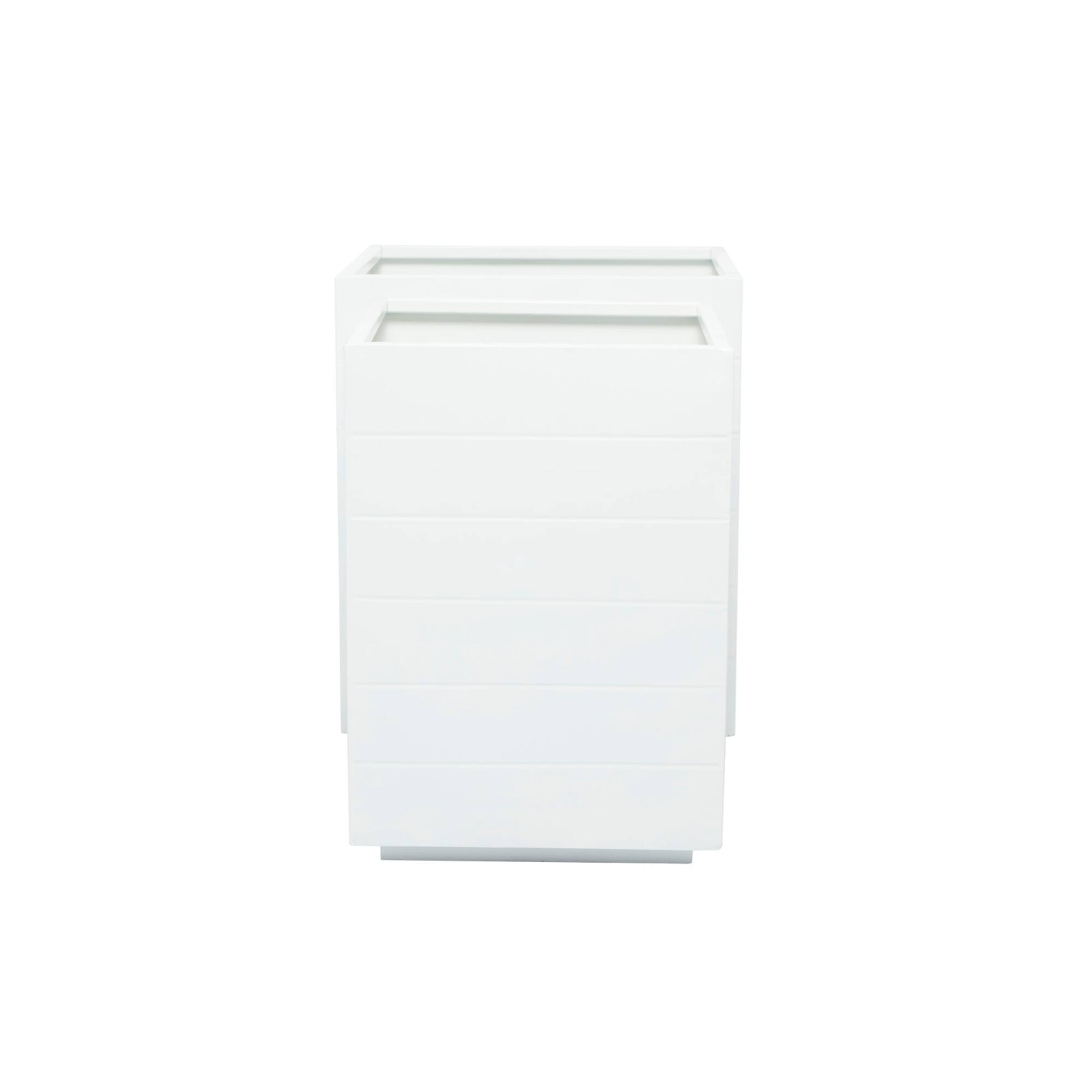 White Modern Planter, Set of 2" 17", 14"